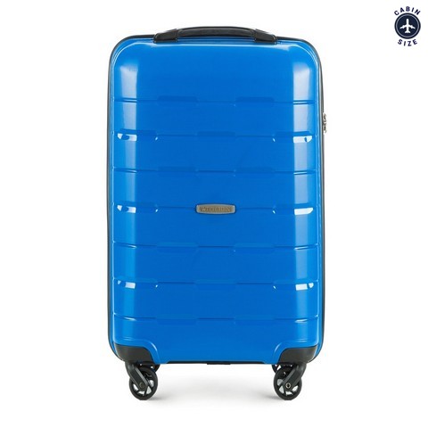 Niebieska walizka z polipropylenu