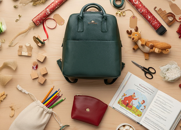 Dámský obdélníkový kožený batoh