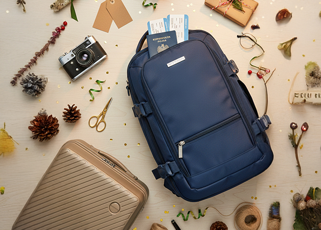 Malý béžový polypropylenový kufr