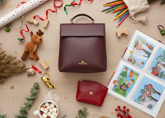 Жіночий рюкзак з натуральної шкіри з клапаном бордовий