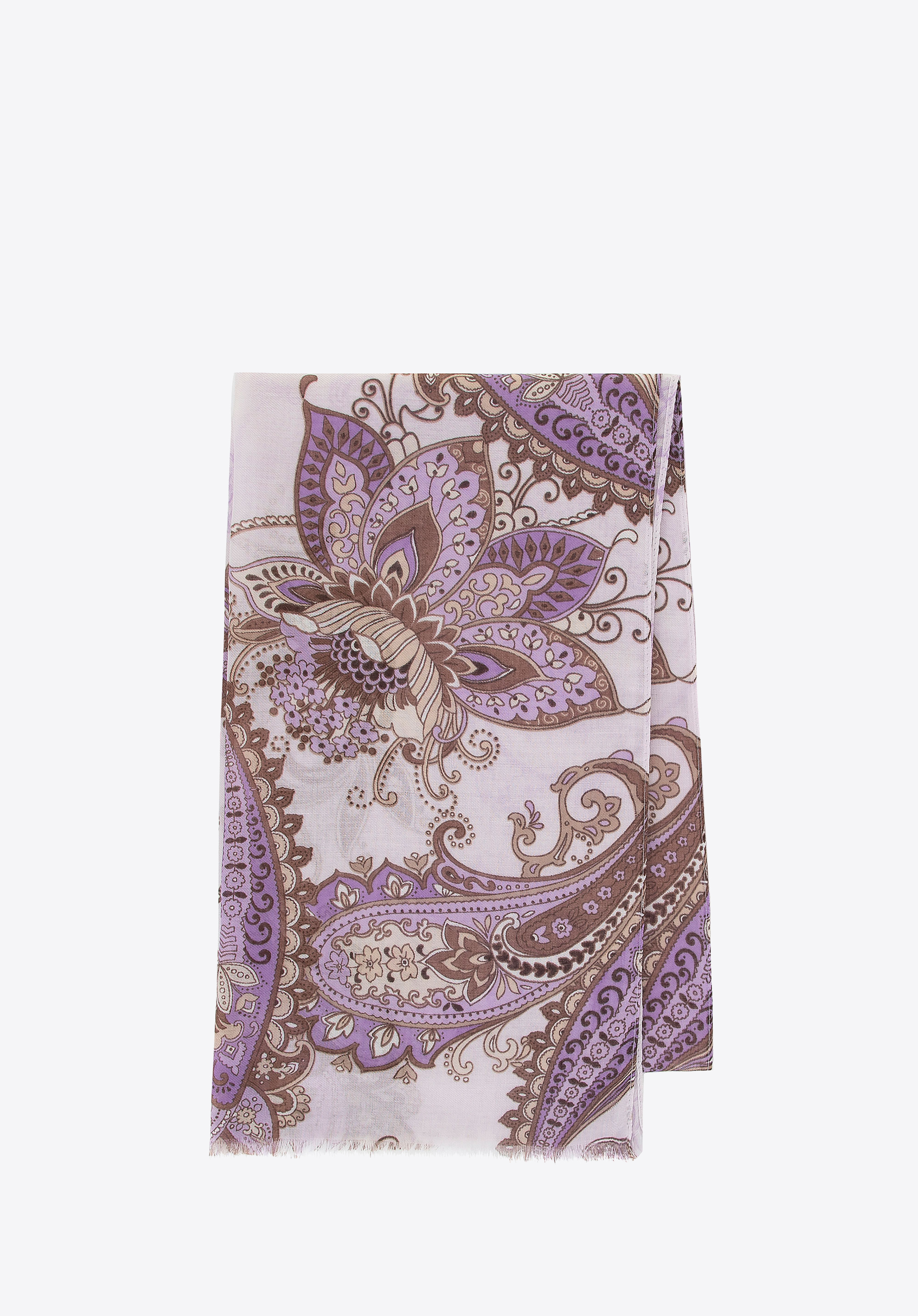 Жіночий шарф, бежево-фіолетовий, 100-7D-005-V, Фото 1