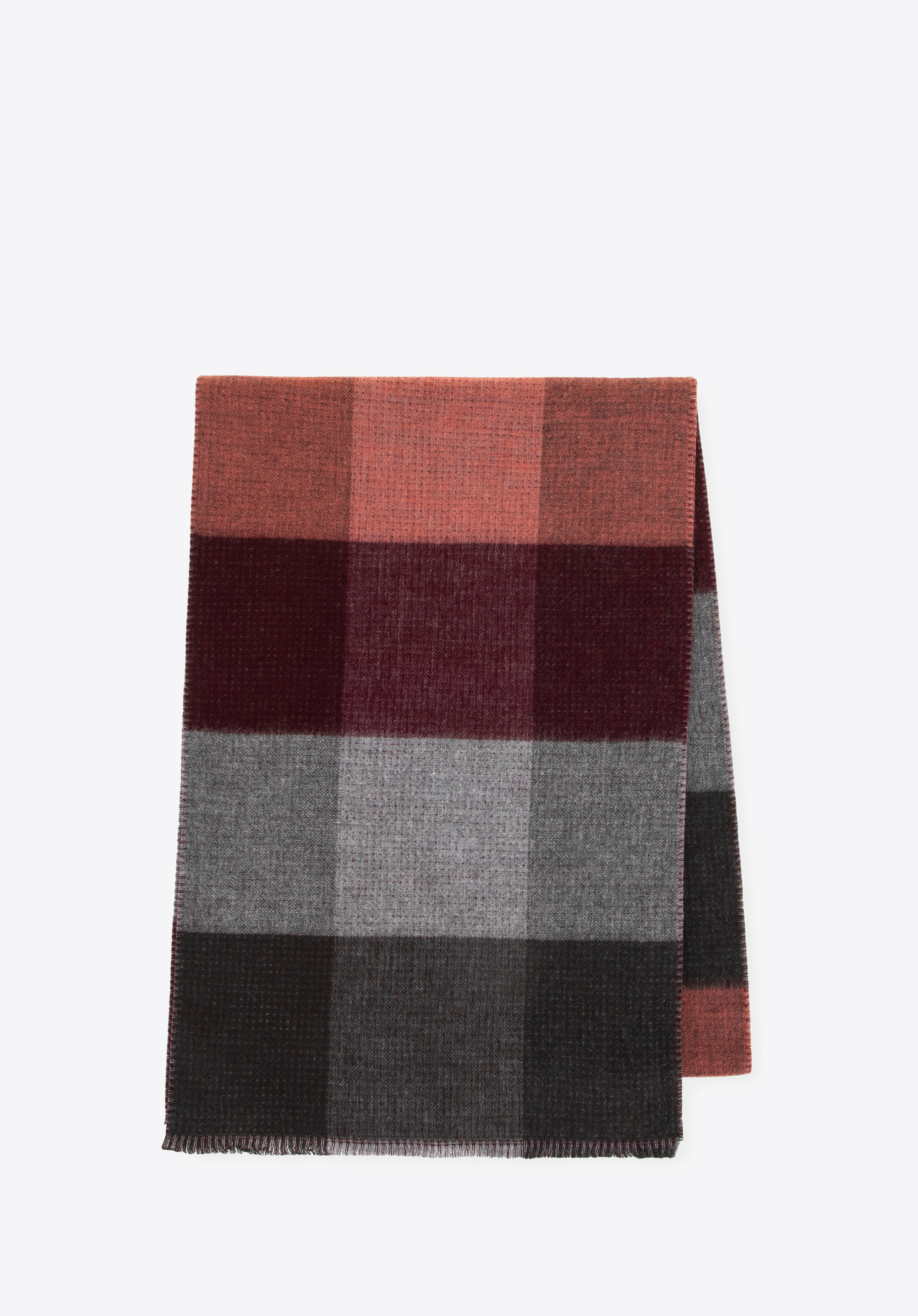 Чоловічий шарф у клітинку, бордово-сірий, 100-7M-003-3, Фото 1