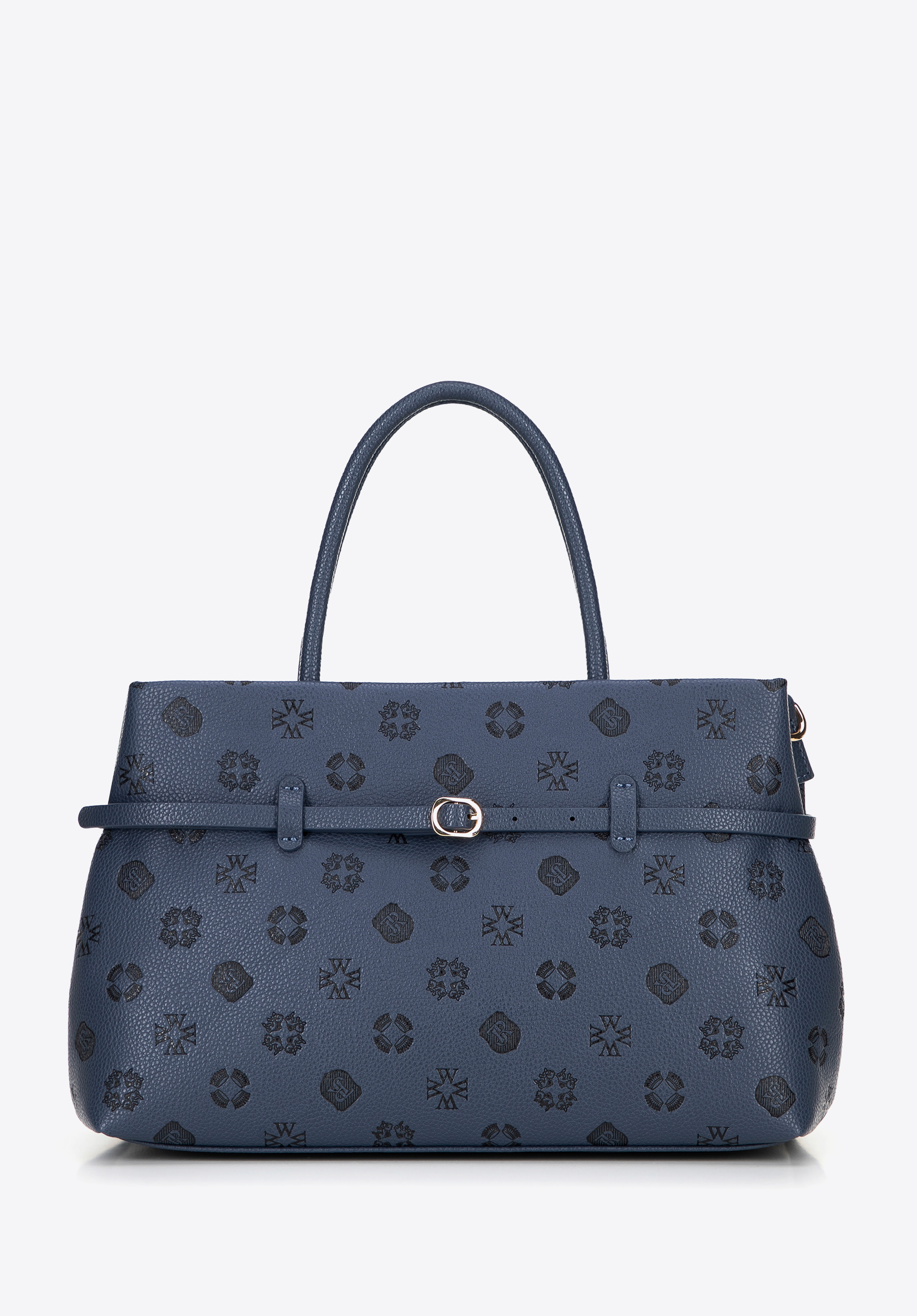 Жіноча сумка з екошкіри з тисненням, темно-синій, 101-4Y-P11-7, Фото 1