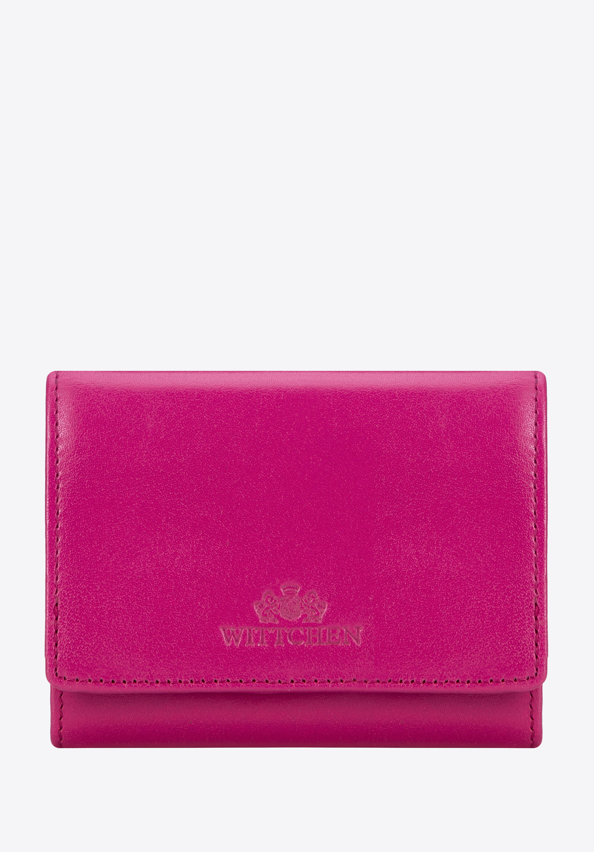 Шкіряний жіночий гаманець середнього розміру, фуксія, 14-1-070-PL, Фото 1