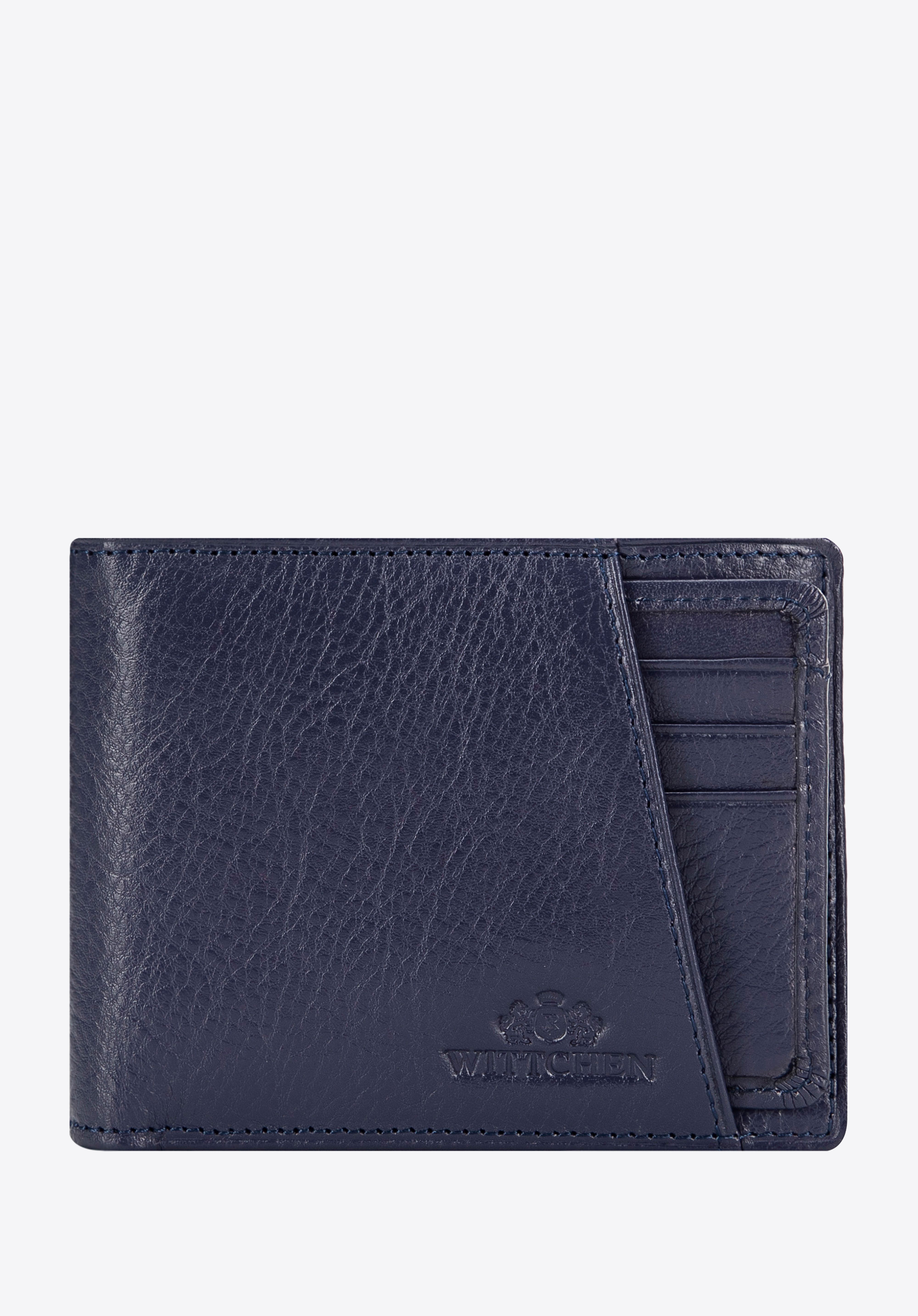 Чоловічий шкіряний гаманець, темно-синій, 21-1-267-NL, Фото 1