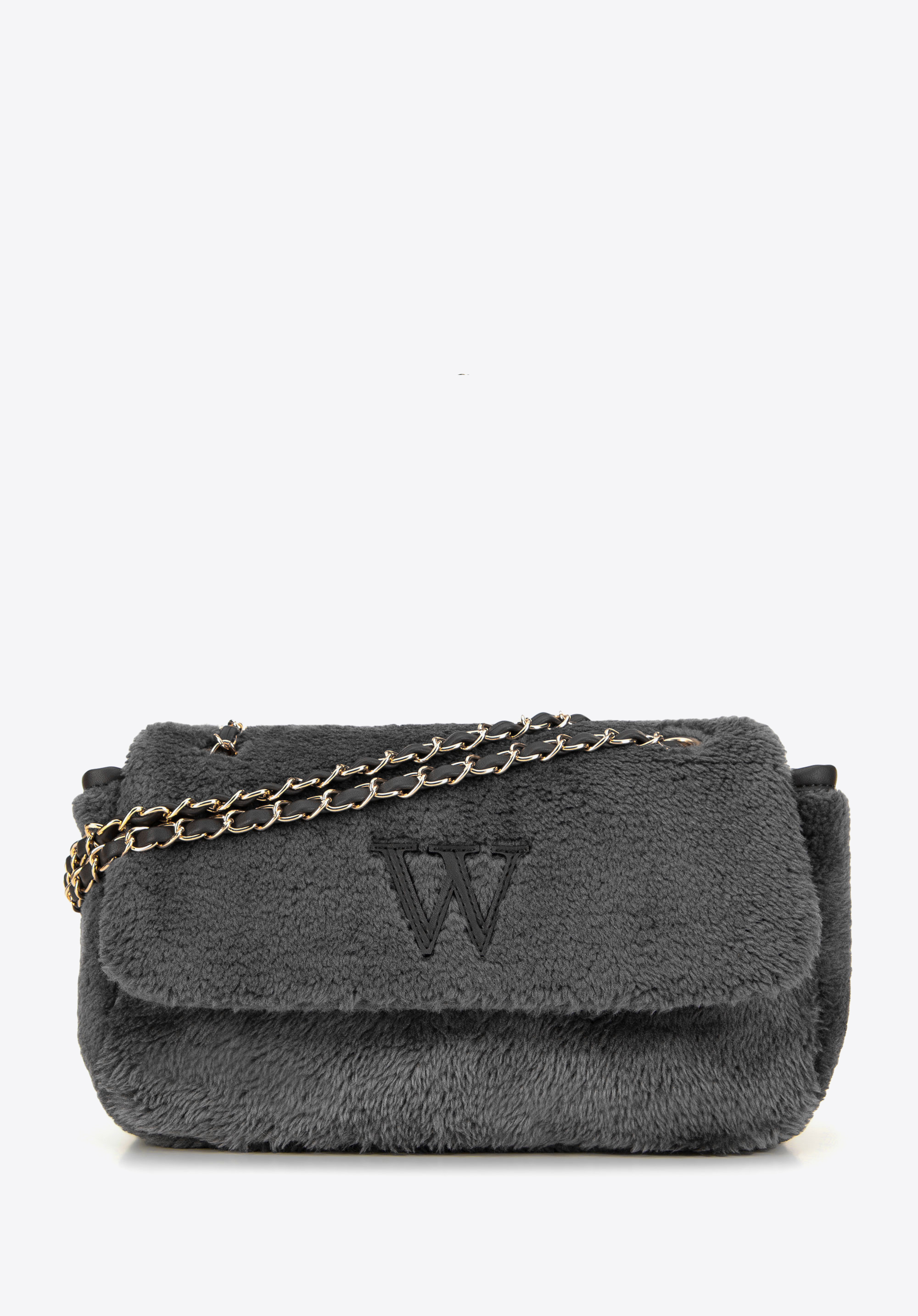 Жіноча сумка через плече з хутром, сірий, 99-4Y-218-9, Фото 1