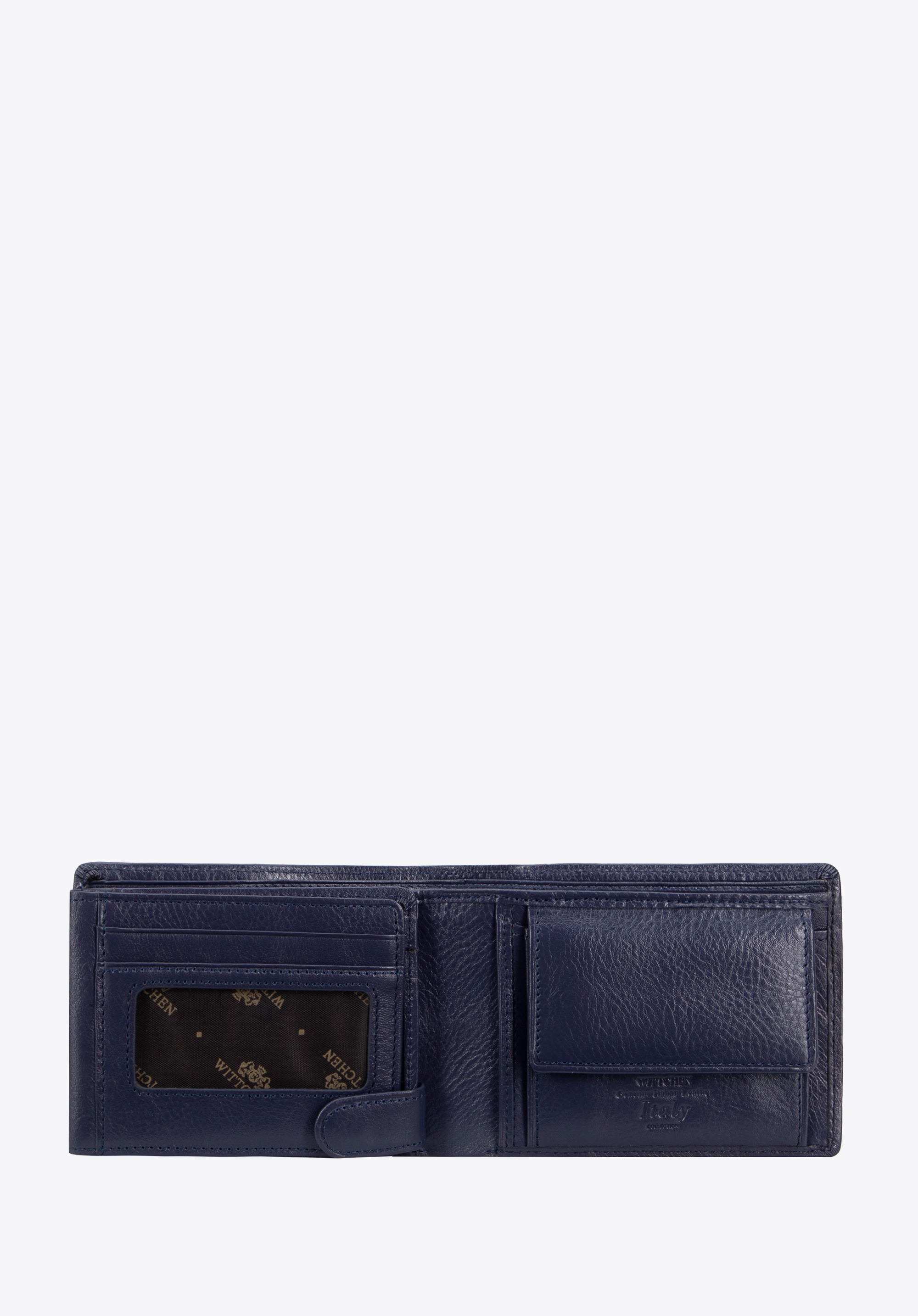 Чоловічий шкіряний гаманець з розкладною панеллю, темно-синій, 21-1-046-NL, Фото 1