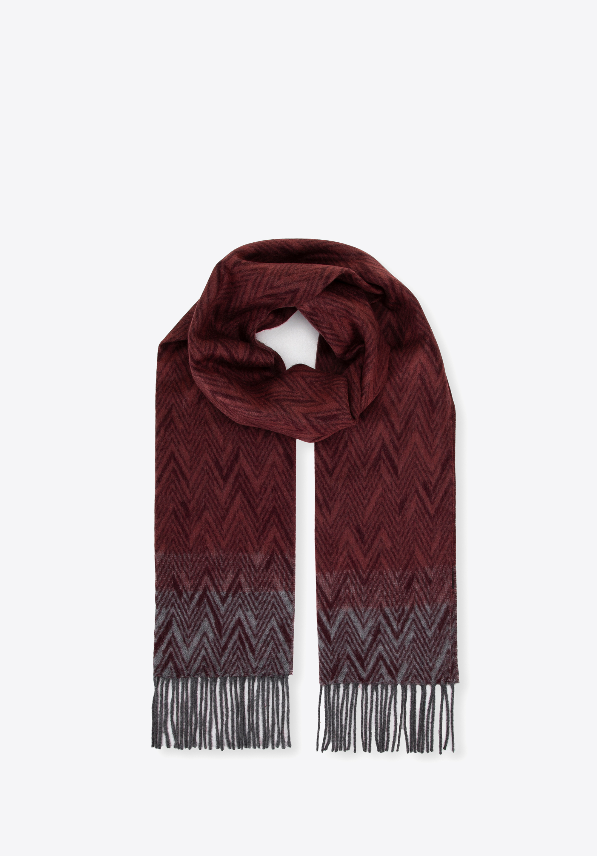 Чоловічий шарф в ялинку, бордово-сірий, 100-7M-005-X3, Фото 1