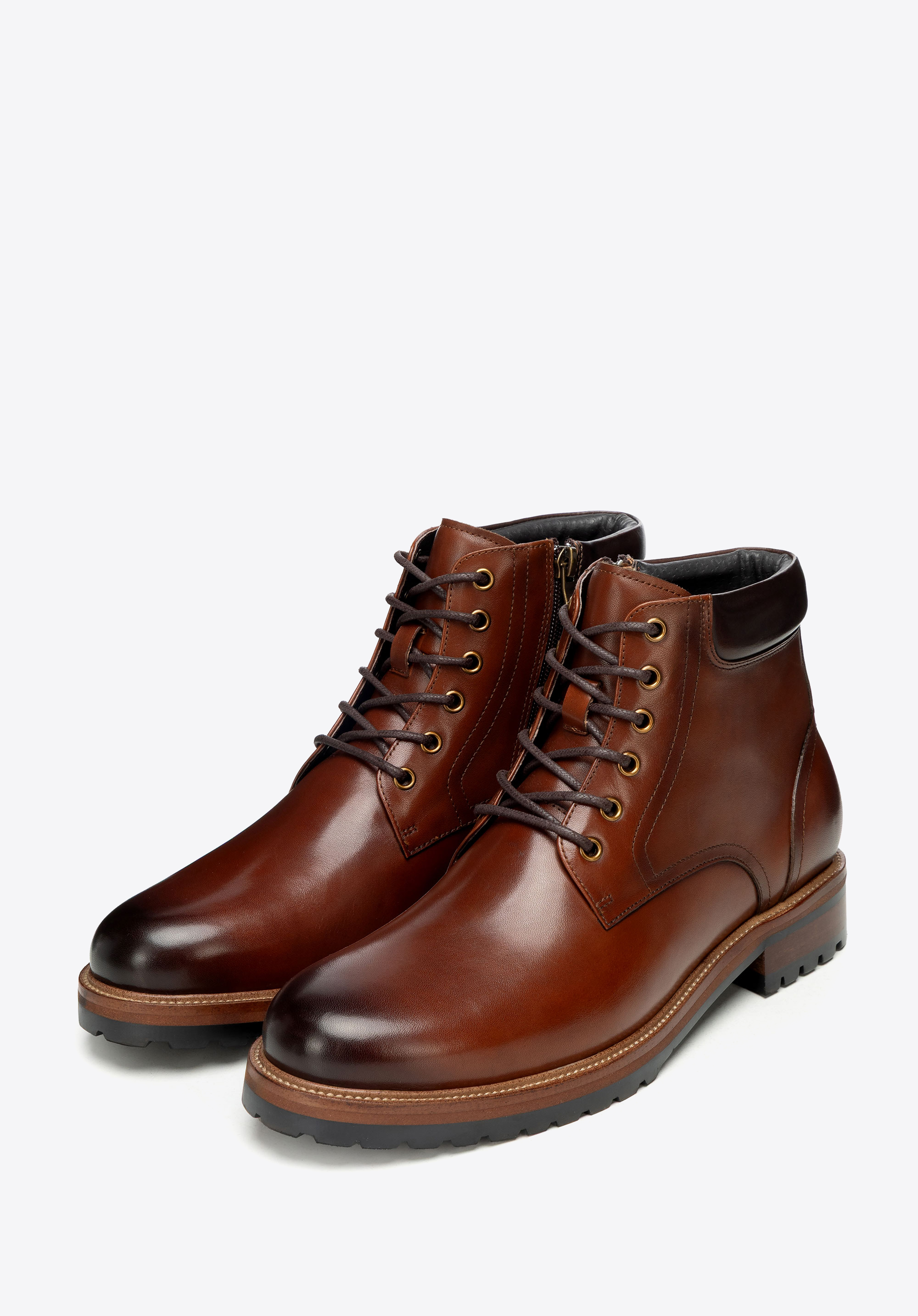Чоловічі черевики з натуральної шкіри, світло-коричневий, 101-M-518-5-42, Фото 1