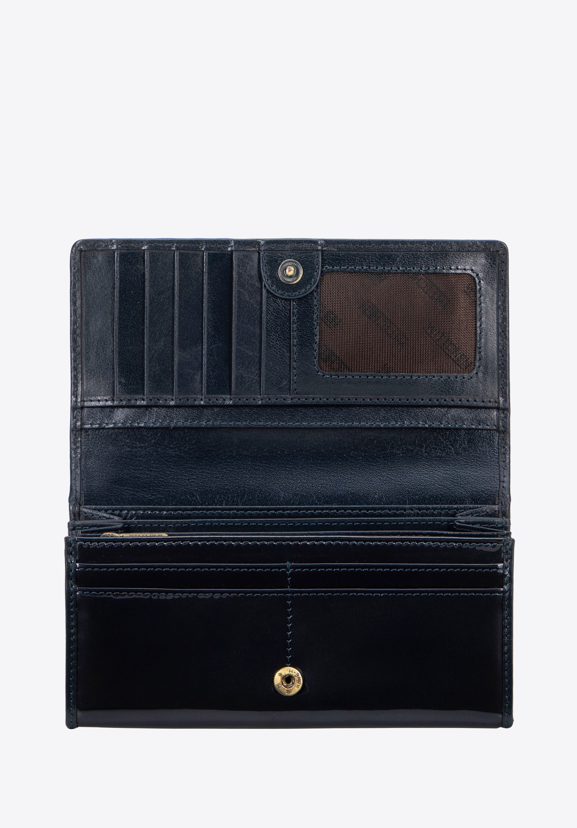 Жіночий великий лакований гаманець, темно-синій, 14-1L-903-NA, Фото 1