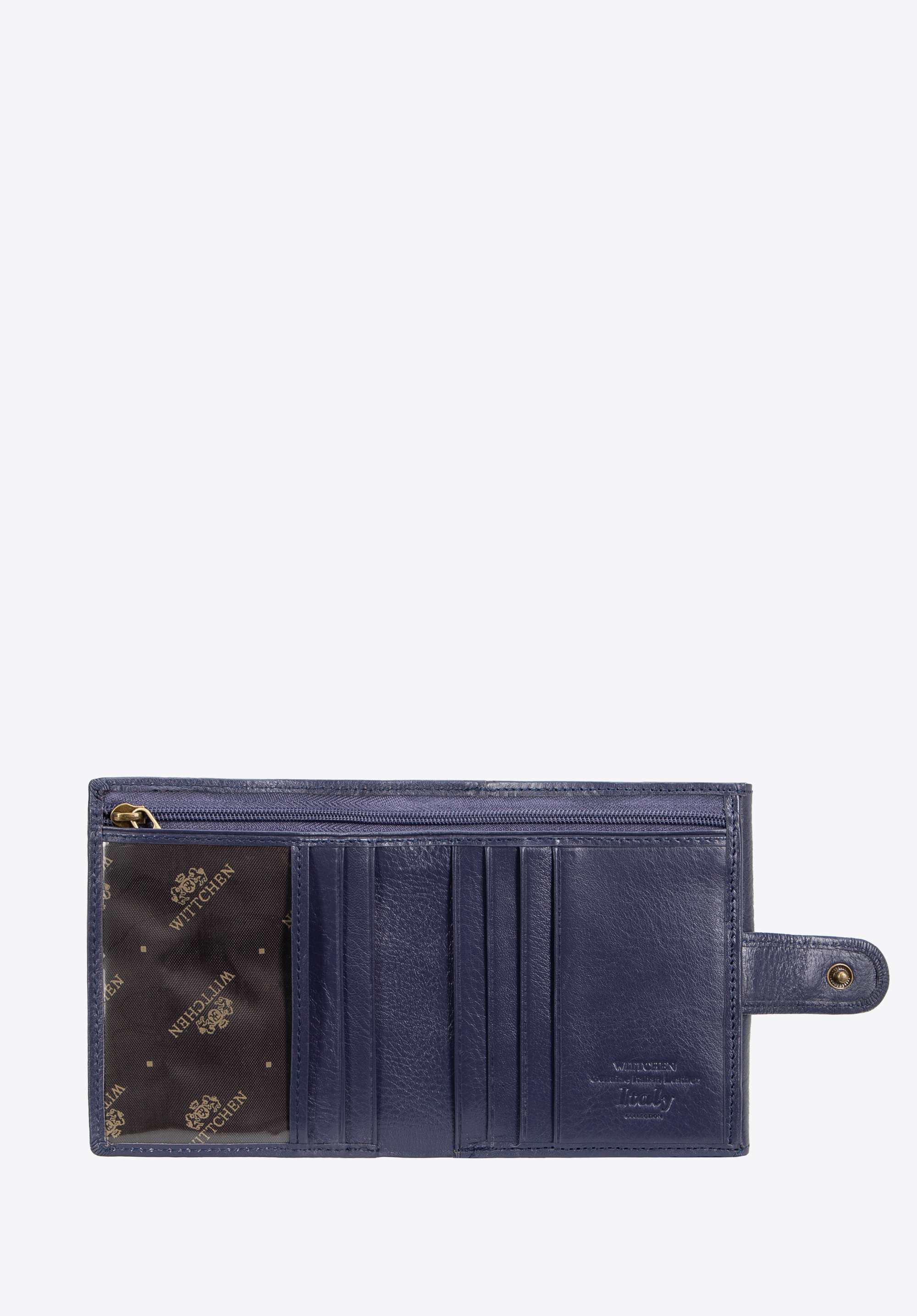 Чоловічий шкіряний гаманець із застібкою, темно-синій, 21-1-010-NL, Фото 1