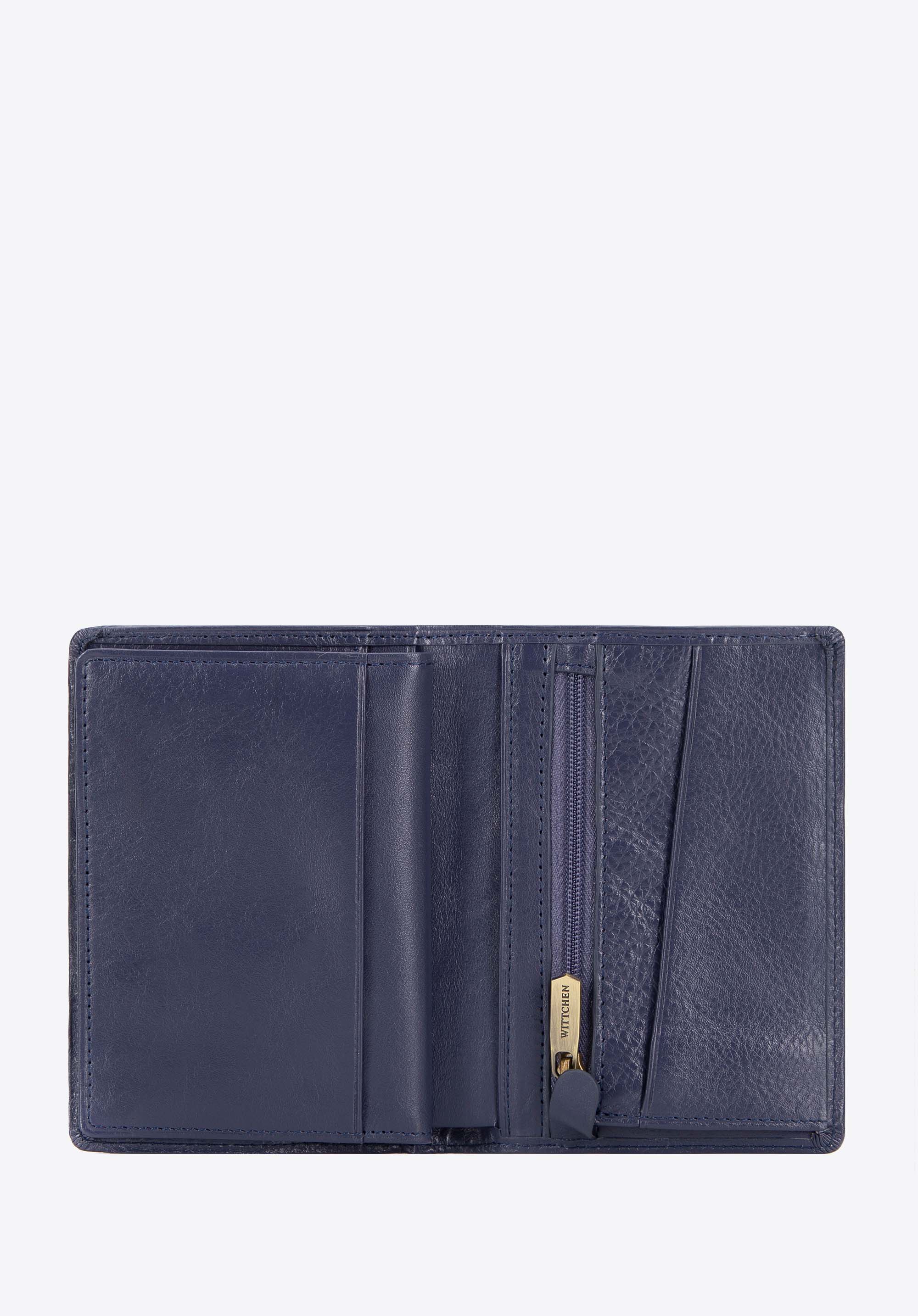 Чоловічий шкіряний гаманець середнього розміру з RFID, темно-синій, 21-1-020-NL, Фото 1