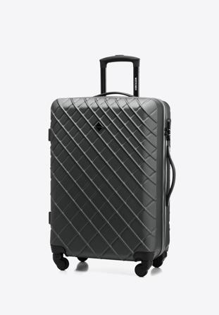 ABS bőröndszett rácsos díszítéssel, acél - fekete, 56-3A-55S-11, Fénykép 1