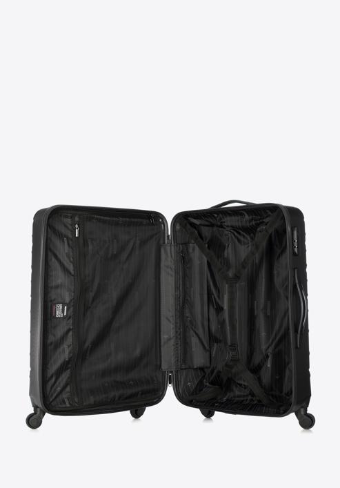 ABS bőröndszett rácsos díszítéssel, acél - fekete, 56-3A-55S-11, Fénykép 7