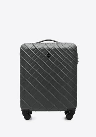 ABS kabin bőrönd ferde rácsos, acél - fekete, 56-3A-551-11, Fénykép 1