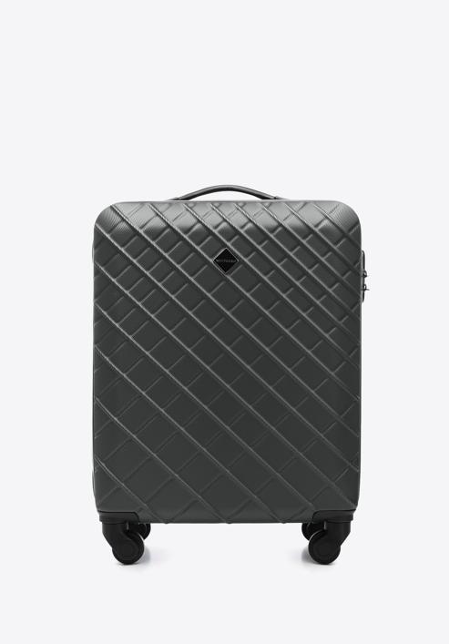 ABS kabin bőrönd ferde rácsos, acél - fekete, 56-3A-551-91, Fénykép 1