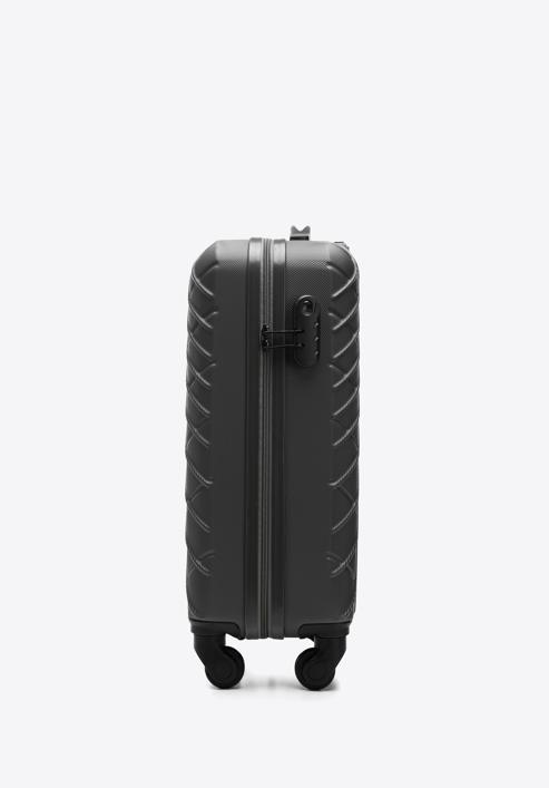 ABS kabin bőrönd ferde rácsos, acél - fekete, 56-3A-551-91, Fénykép 2