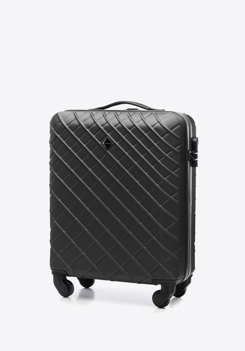 ABS kabin bőrönd ferde rácsos, acél - fekete, 56-3A-551-11, Fénykép 4