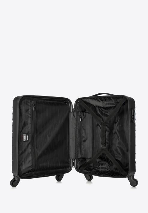 ABS kabin bőrönd ferde rácsos, acél - fekete, 56-3A-551-91, Fénykép 6