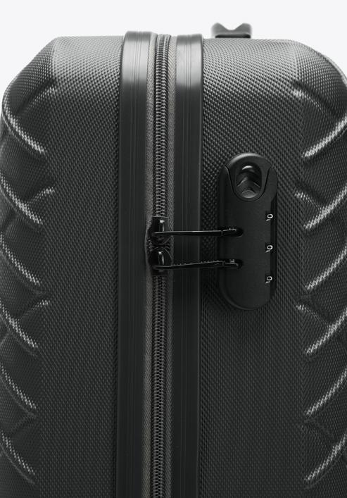 ABS kabin bőrönd ferde rácsos, acél - fekete, 56-3A-551-11, Fénykép 8
