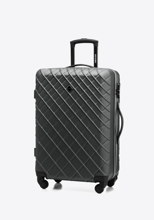 ABS közepes bőrönd ferde ráccsal, acél - fekete, 56-3A-552-31, Fénykép 5