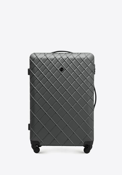 ABS nagy bőrönd ferde ráccsal, acél - fekete, 56-3A-553-91, Fénykép 1