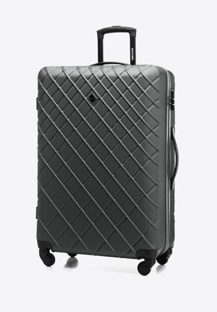 ABS nagy bőrönd ferde ráccsal, acél - fekete, 56-3A-553-11, Fénykép 1