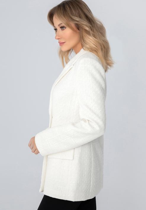 Jachetă boucle de damă, alb, 98-9X-500-N-S, Fotografie 2