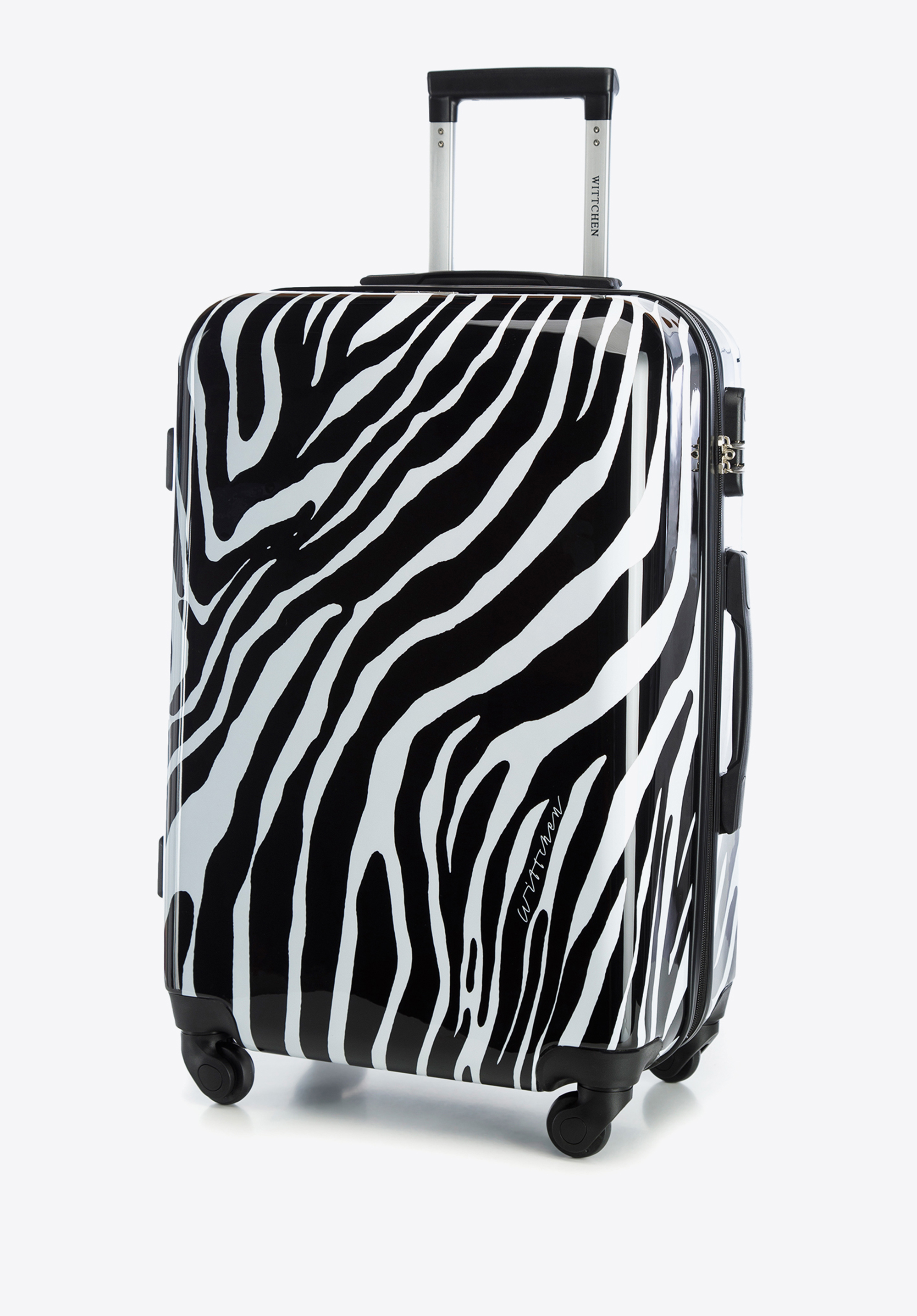 Set de bagaje cu animal print, alb - negru, 56-3A-64K-Z, Fotografie 1