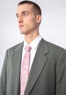Cravată din mătase cu model, alb - roșu, 97-7K-001-X2, Fotografie 16