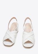 Sandale de damă din piele cu bretele încrucișate, alb, 94-D-960-1-37, Fotografie 2