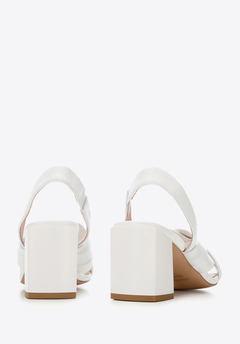 Sandale de damă din piele cu bretele încrucișate, alb, 94-D-960-1-36, Fotografie 5