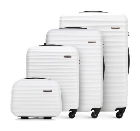 Set valiză ABS cu coaste, alb, 56-3A-31K-11, Fotografie 1