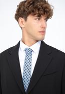 Cravată din mătase cu model, albastru - alb, 97-7K-001-X17, Fotografie 15
