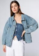 Jachetă de damă oversize din denim, albastru deschis, 98-9X-900-0-S/M, Fotografie 2
