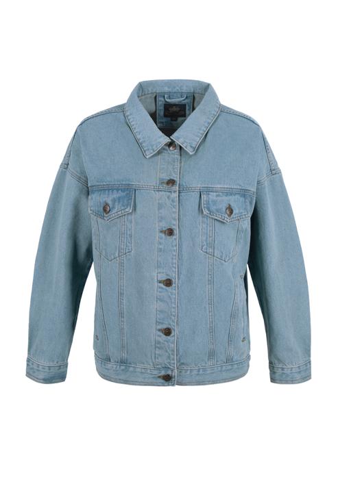 Jachetă de damă oversize din denim, albastru deschis, 98-9X-900-0-S/M, Fotografie 30