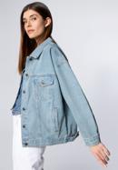 Jachetă de damă oversize din denim, albastru deschis, 98-9X-900-0-S/M, Fotografie 6