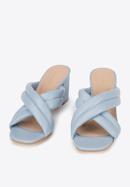 Papuci de damă matlasați cu curele încrucișate, albastru deschis, 94-DP-202-1-41, Fotografie 2