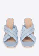 Papuci de damă matlasați cu curele încrucișate, albastru deschis, 94-DP-202-1-35, Fotografie 3