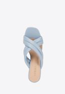 Papuci de damă matlasați cu curele încrucișate, albastru deschis, 94-DP-202-7-39, Fotografie 4