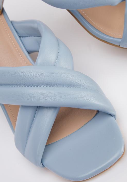 Papuci de damă matlasați cu curele încrucișate, albastru deschis, 94-DP-202-1-35, Fotografie 7