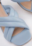 Papuci de damă matlasați cu curele încrucișate, albastru deschis, 94-DP-202-7-39, Fotografie 7