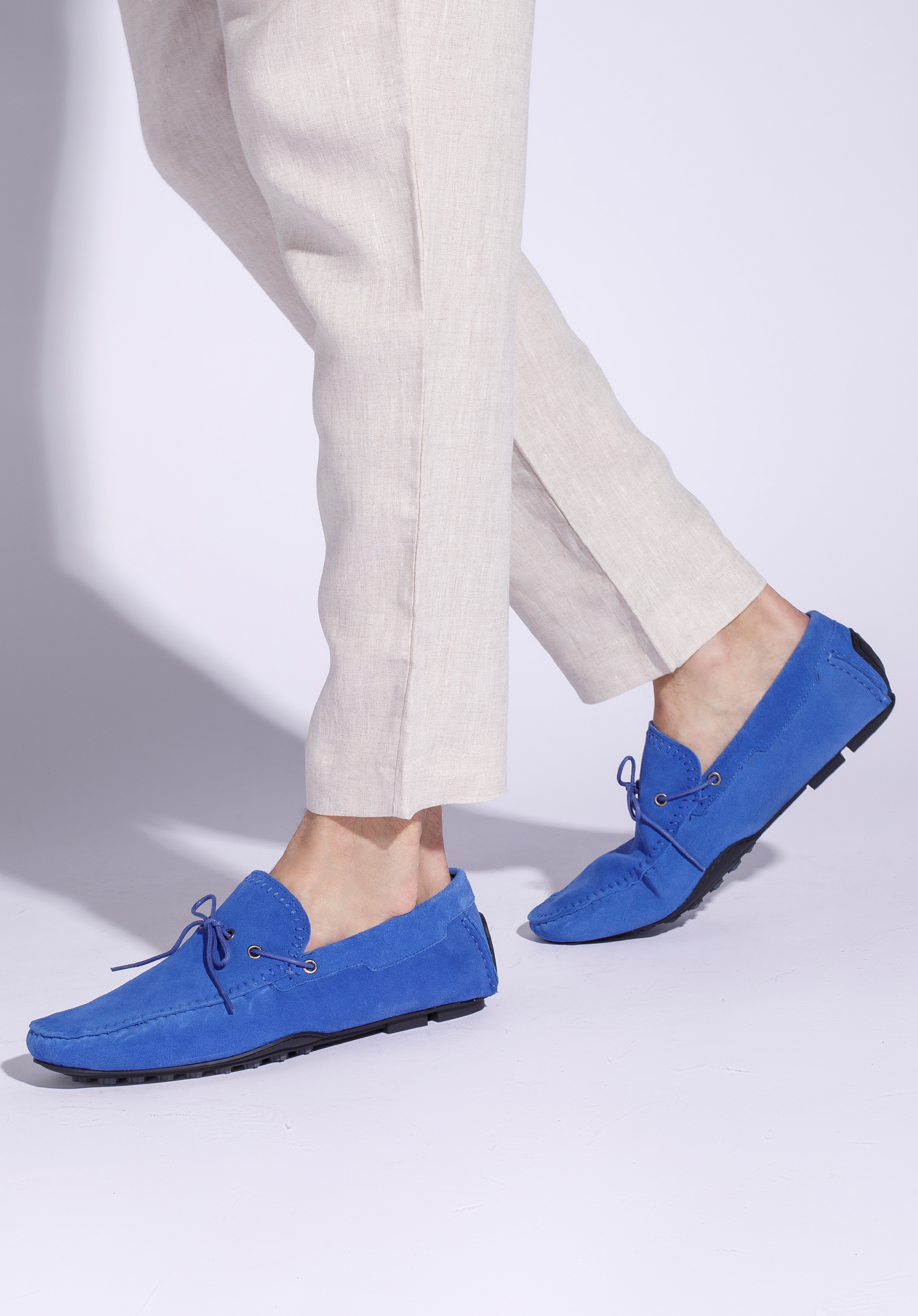 Mocasini bărbătești de mașină, din piele întoarsă