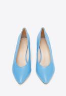 Pantofi damă din piele clasici din piele cu toc pătrat, albastru, 96-D-501-7-35, Fotografie 2
