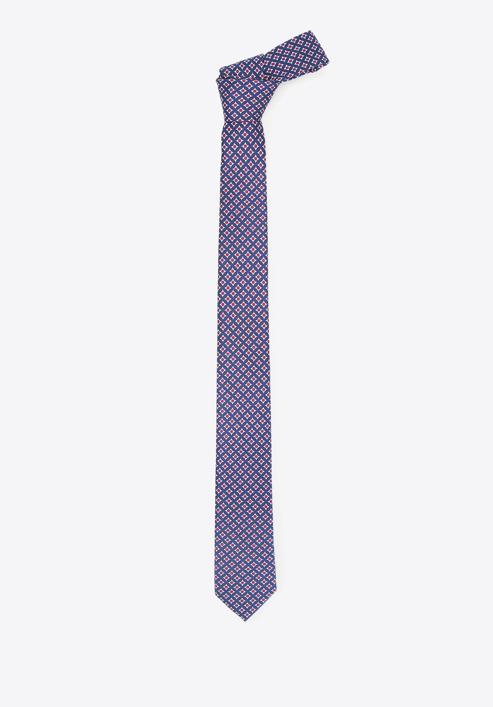 Cravată din mătase cu model, albastru - roșu, 91-7K-001-X2, Fotografie 2