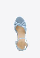 Sandale cu platformă pentru femei cu noduri decorative, albastru, 96-DP-803-9-37, Fotografie 4