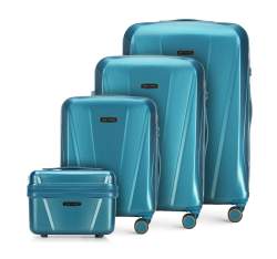 Set de valize geometrice din policarbonat, albastru, 56-3P-12K-96, Fotografie 1