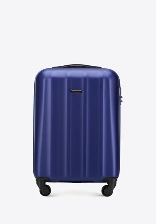 Valiză cabina din policarbonat cu aspect texturat, albastru, 56-3P-111-90, Fotografie 1