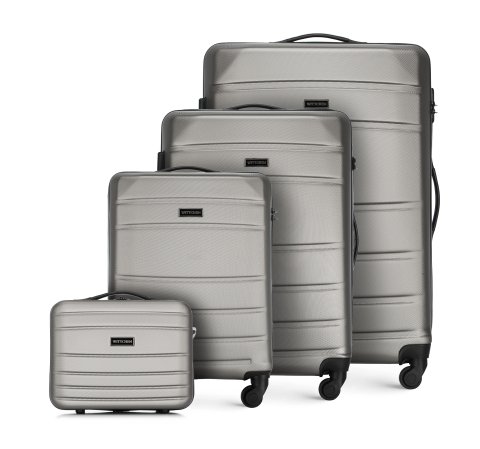 Set de valize ABS presate, șampanie, 56-3A-65K-01, Fotografie 1