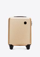 Kabinbőrönd ABS-ből átlós vonalakkal, Arany, 56-3A-741-85, Fénykép 1